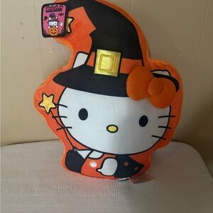 Hello Kitty Witch Pillow with Orange and Black